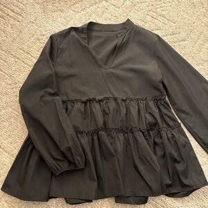 SHEIN Black Tiered Blouse